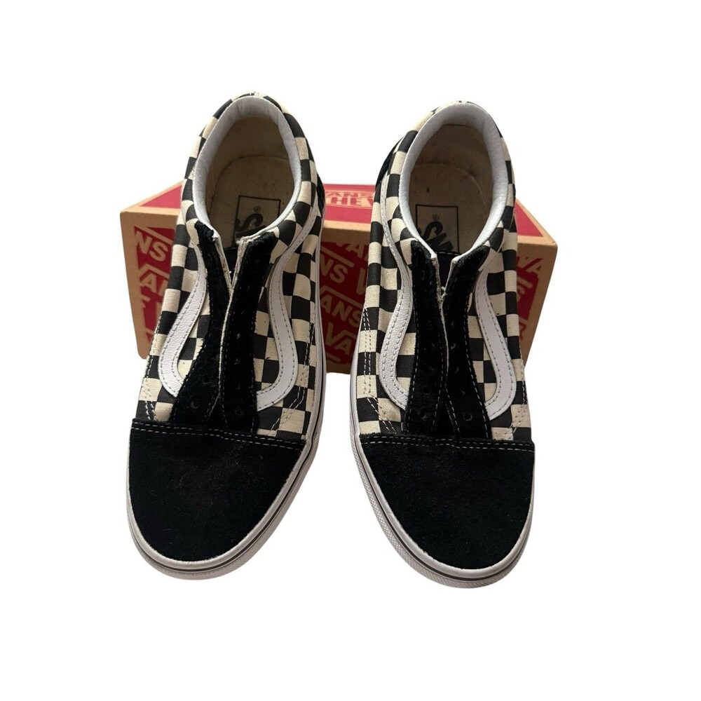 Vans Old Skool Checkerboard Black True White Skate Shoes Men’s 4 Women’s 5.5